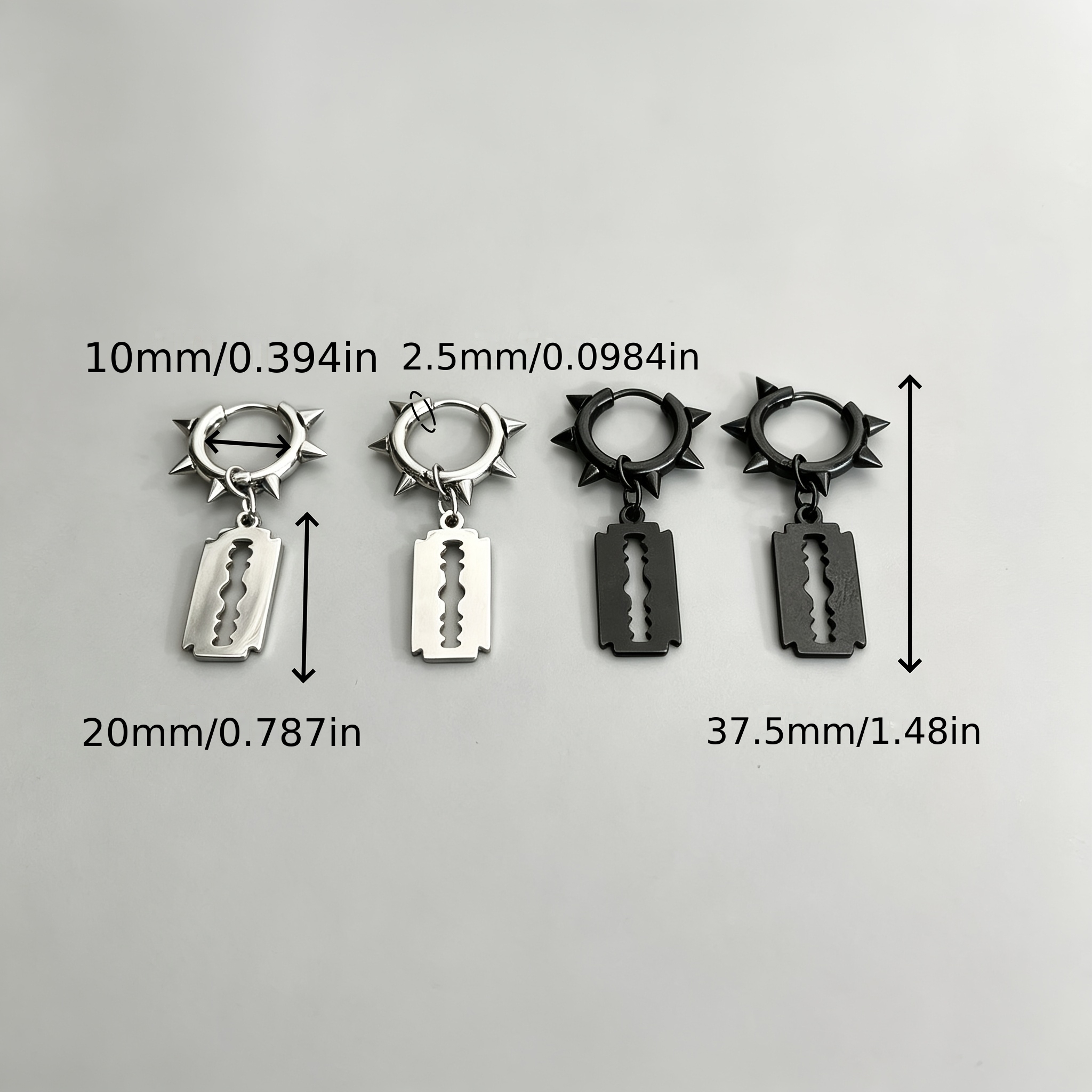 4pcs Bad Street-Style Dangling Earrings Set
